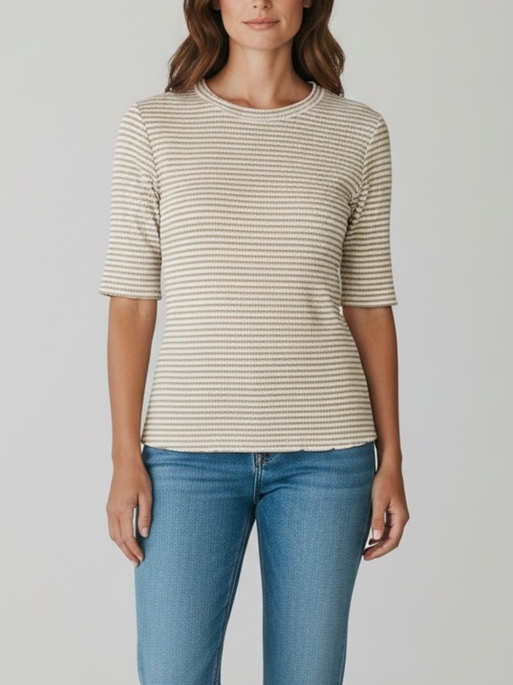 Wishlist Textured Knit Top Women Small Taupe NWT